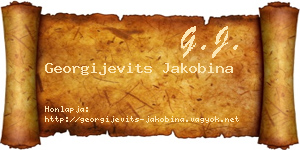 Georgijevits Jakobina névjegykártya